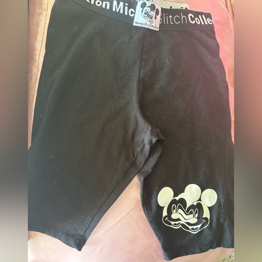 Mickey Glitch Biker Shorts